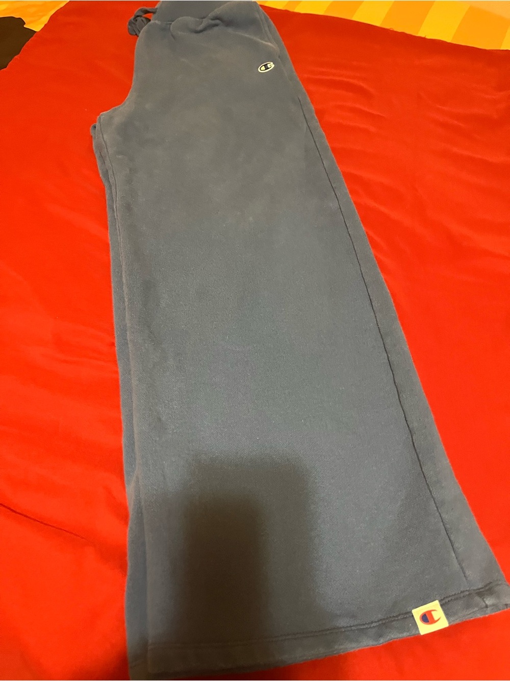 Champion Men's Dark Blue Fleece Sweatpants with Logo